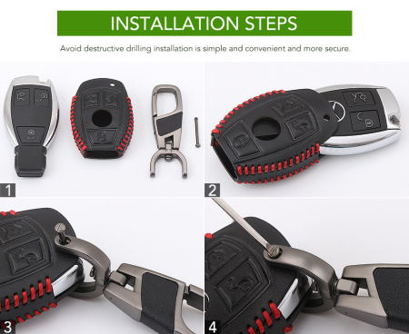 Mercedes, чехол для ключа зажигания с логотипом Mercedes