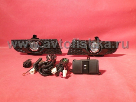 Honda Civic VIII (06-) фары линзовые противотуманные с черными рамками, комплект 2 шт.