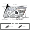 Dodge Caliber (06-12) фары передние линзовые хромированные, со светящимися ободками, комплект 2 шт.