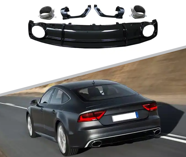 Диффузор RS7 S-line с насадками для Audi A7 2016-2018