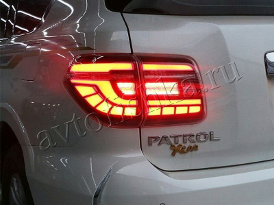 Nissan Patrol Y62 (10-18) задние фонари (стопы) дизайн 2020, комплект 2 шт.