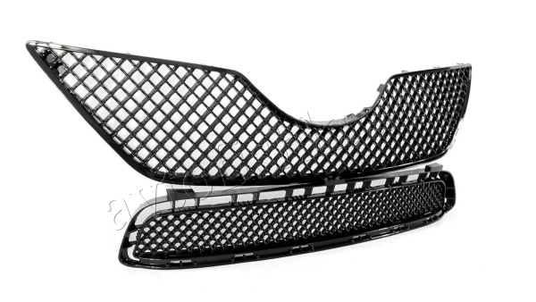 Toyota Camry V40 (06-09) решетка радиатора и бампера черная пластиковая, дизайн "BENTLEY"