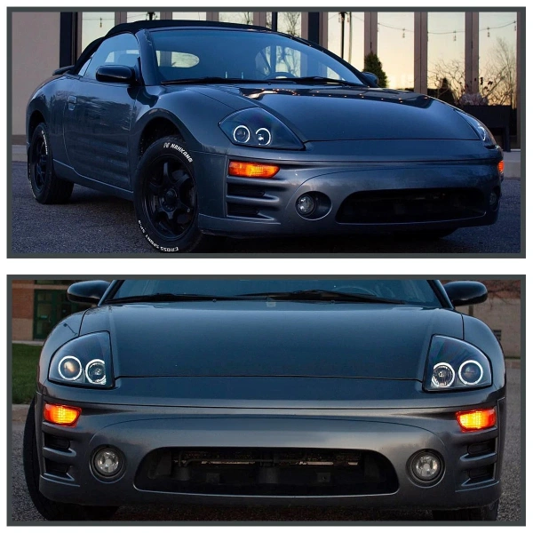 Mitsubishi Eclipse 2000-2005 фары линзовые черные с ангельскими глазками