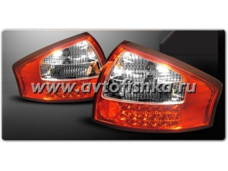 Audi A6 (97-04) фонари задние светодиодные красно-белые, комплект 2 шт.