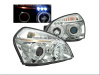 Hyundai Tucson (04-) фары передние хромированные, со светящимися ободками и светодиодным габаритными огнями, комплект 2 шт.