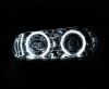Chevrolet Trailblazer (01-09) фары передние черные, со светящимися ободками, со светодиоднами поворотниками, комплект 2 шт.
