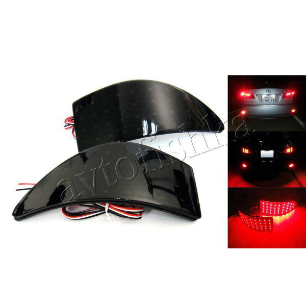 Lexus IS250, IS350 (06-13) катафоты (отражатели) в задний бампер тонированные, светодиодные