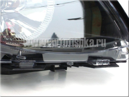 BMW 3 E46 (98-01) 4 дв. фары передние черные, с электромотором корректора, комплект 2 шт.