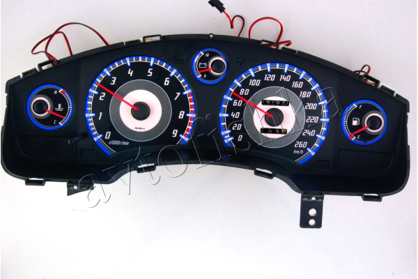 Toyota MR2 - W20 светодиодные шкалы (циферблаты) на панель приборов - дизайн 1