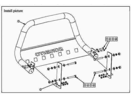 Kia Sorento (06-) защита переднего бампера, труба 63 мм из нержавеющей стали