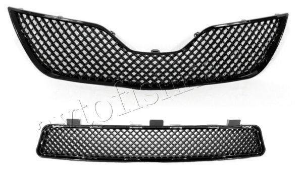 Toyota Camry V40 (09-11) решетка радиатора и переднего бампера черные, дизайн Bentley