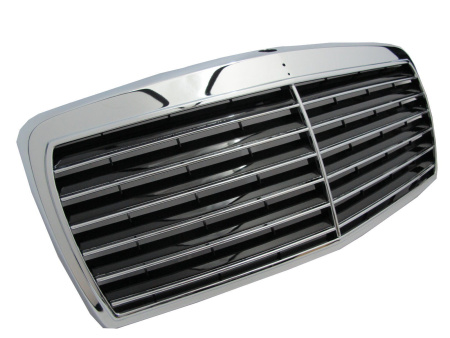 Mercedes S W126 (80-92) решетка радиатора черная, дизайн "Авангард", с рамкой в сборе.