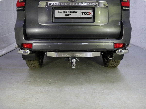 Toyota Land Cruiser Prado (18–) Защита задняя (уголки двойные) 76,1/42,4 мм