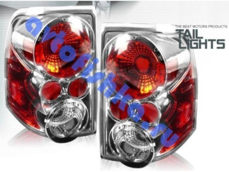 Ford Explorer (02-05) USA фонари задние хромированные красно-белые, комплект 2 шт.