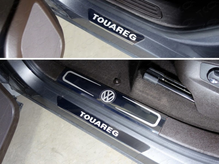 Volkswagen Touareg (14–) Накладки на пороги внутренние и внешние (зеркальные надпись)