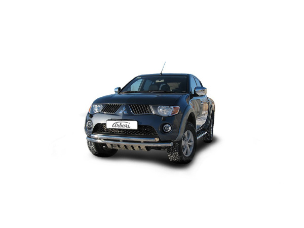 Защита переднего бампера Arbori d57+d57 двойная MITSUBISHI L-200 TRITON 2006-