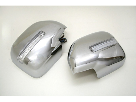 Nissan X-Trail (01-) накладки хромированные на боковые зеркала со светодиодными поворотниками, комплект 2 шт.