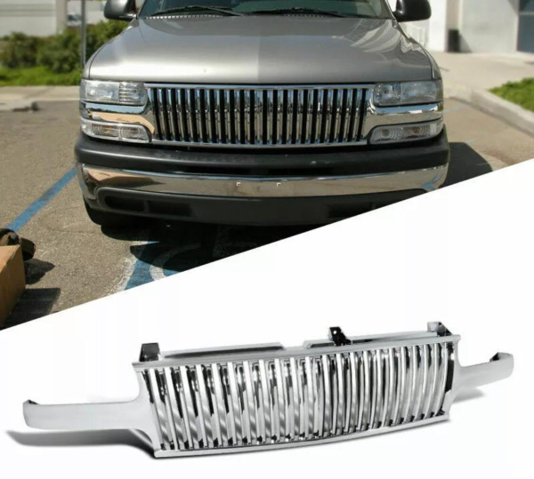 Chevrolet Tahoe, Suburban (99-06) решетка радиатора хромированная, вертикальный дизайн