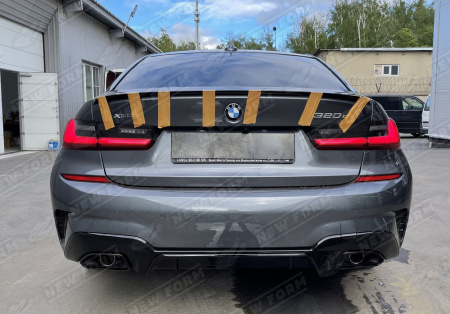 BMW 3 серия G20 2018 - н.в. Диффузор с черными насадками M340I