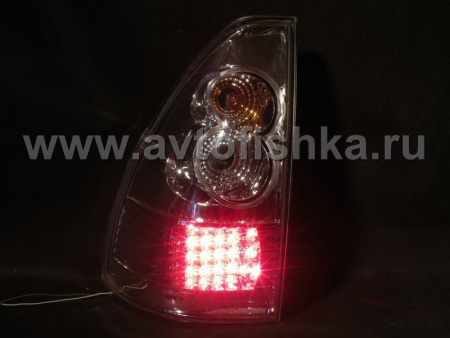 Toyota Land Cruiser Prado 120 (02-) задние светодиодные фонари хромированные, комплект 2 шт.