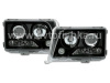 Mercedes E W124 (93-95) фары передние линзовые черные, комплект 2 шт.