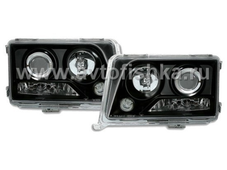 Mercedes E W124 (93-95) фары передние линзовые черные, комплект 2 шт.