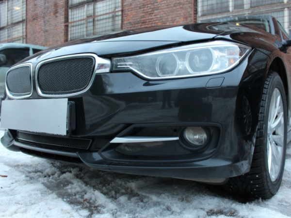 BMW 3 серия (11–16) Защита радиатора Premuim, чёрная, верх