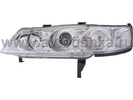 Honda Accord (94-97) фары передние линзовые хромированные, со светящимися ободками, комплект 2 шт.