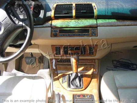 BMW X5 2000-2006 декоративные накладки (отделка салона) под дерево, карбон, алюминий