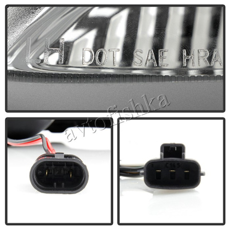 Toyota Camry 30 (01-06) фары передние линзовые хромированные, со светящимися ободками и DRL