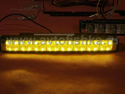Светодиодные DRL фары дневного света (дневные ходовые огни) - 8 LED Daytime Lights двухрежимные, белый свет 6000К и желтый свет - поворотники