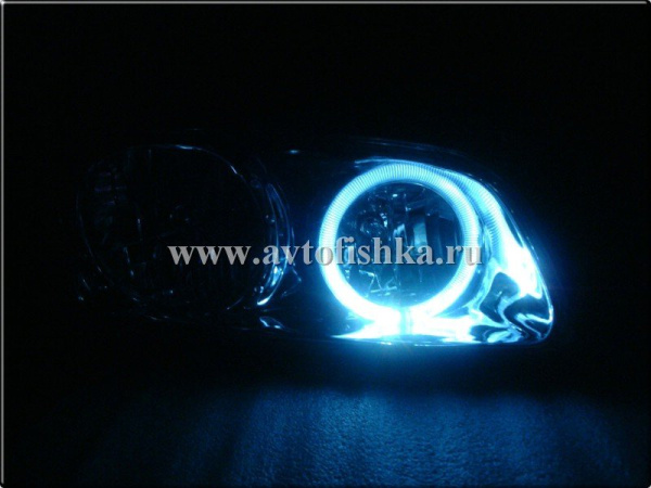 Toyota Camry (авг. 1999-2001) SXV2, MCV20 USA фары передние прозрачные хромированные со светящимися ободками.