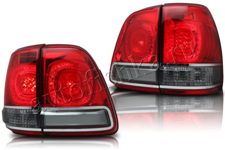 Toyota Land Cruiser 100 фонари задние светодиодные красно-тонированные, дизайн Land Cruiser 200, комплект лев.+прав.