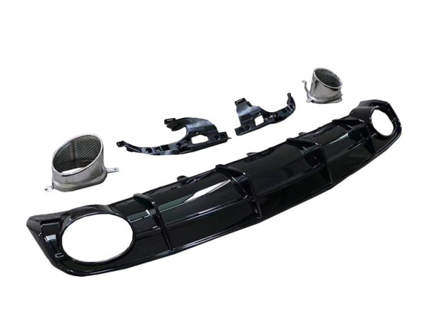 Диффузор RS6 с насадками для Audi A6 штатная 2016-2018