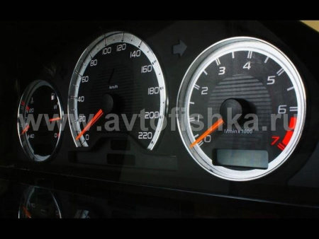 Mercedes W209 CLK после 2002 г. светящиеся шкалы приборов - накладки на циферблаты панели приборов, дизайн № 1