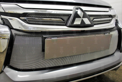 Mitsubishi Pajero Sport (16–) Защита радиатора, хром, низ