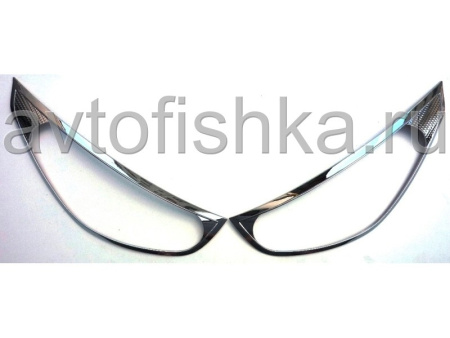 Hyundai Tucson ix35 (10-) накладки на передние фары хромированные, комплект 2 шт.