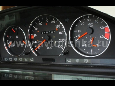 Mercedes W201 190 светящиеся шкалы приборов - накладки на циферблаты панели приборов, дизайн № 2