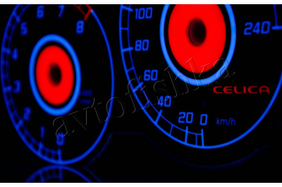 Toyota Celica VII светодиодные шкалы (циферблаты) на панель приборов - дизайн 1