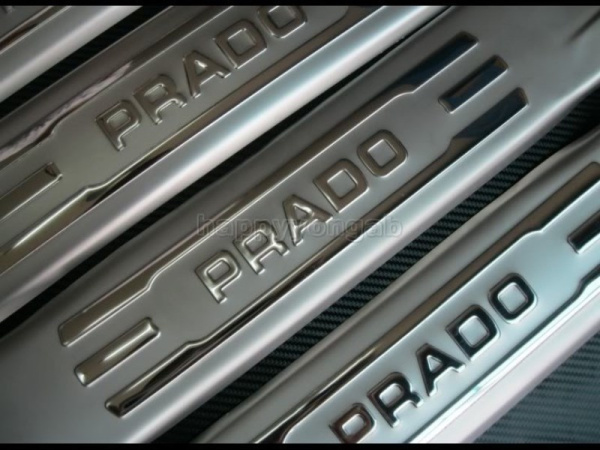 Toyota Land Cruiser Prado 150 (10-) накладки порогов дверных проемов из нержавеющей стали, комплект 4 шт.