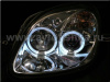 Mercedes SLK R170 (98-04) фары передние линзовые хромированные, со светящимися ободками, комплект 2 шт.