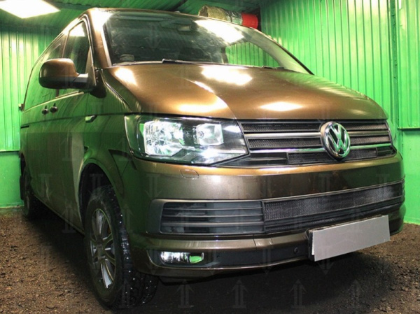 Volkswagen Multivan; Transporter (15–) Защита радиатора, чёрная, верх (6 частей)