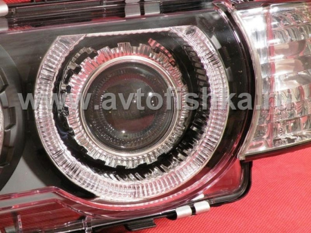 BMW 7 E38 (99-01) фары передние линзовые черные ксеноновые, с корректором, со светящимимся ободками, с тонированными поворотниками, комплект 2 шт.