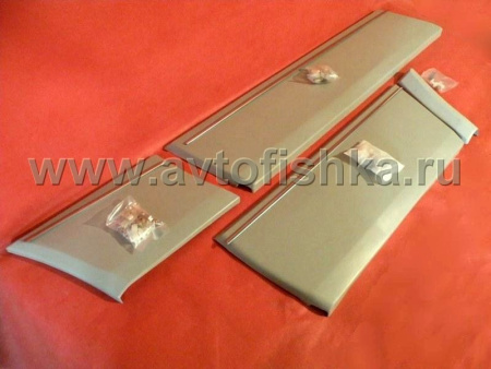 Mercedes W124 (90-94) молдинги широкие с хромированными вставками и клипсами, комплект 8 шт.