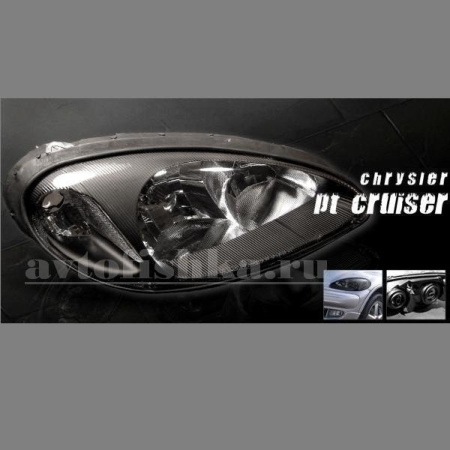 Chrysler PT Cruiser (01-05) фары передние черные, комплект 2 шт.