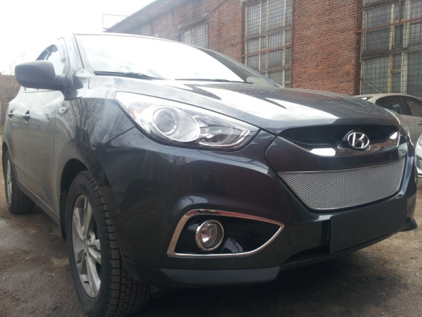 Hyundai ix35 (10–13) Защита радиатора Premium, хром