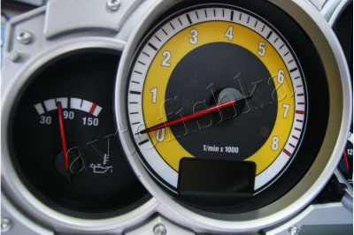 Porsche Cayenne 2002-2010 светодиодные шкалы (циферблаты) на панель приборов - дизайн 1