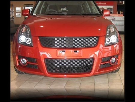 Suzuki Swift (04-) фары передние линзовые черные, со светодиодами, комплект 2 шт.