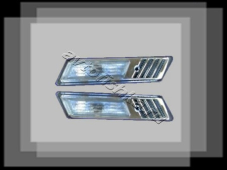 BMW 5 E34, 3 E36, 7 E32 (88-97) повторители поворотников белые хромированные, комплект 2 шт.