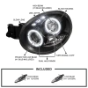 Subaru Impreza GD, GG (00-02) фары передние черные, со светящимися ободками, линзовые